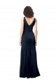 Cheapest Classic V-Neck Long Stretch Crepe Prom Dress with V-Back UK