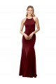 Cheapest Fit and Flare Halter Neckline Stretch Crepe Prom Dress with Strappy Back UK