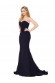 Cheapest Sweetheart High Neck Sweep Train Sleeveless Crepe Prom Dress UK