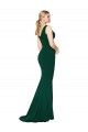 Cheapest V-Neck Floor Length Long Crepe Mermaid Prom Dress UK
