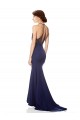 Cheapest High Neck Fishtail Crepe Prom Dress with Open Back Detail UK