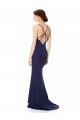 Cheapest Fishtail High Neck Maxi Crepe Bridesmiad Dress with Strappy Back Detail UK