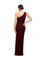 Cheapest One Shoulder Sheath Crepe Prom Dress with High Side Split UK