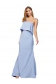Cheapest Strapless Full Length Crepe Prom Dress with Bodice Overlay UK