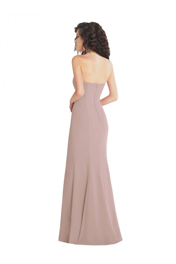 Cheapest Strapless Princess Line Crepe Mermaid Prom Dress UK