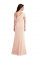 Cheapest One Shoulder Cap Sleeves Trumpet Crepe Prom Dress with Front Slit UK