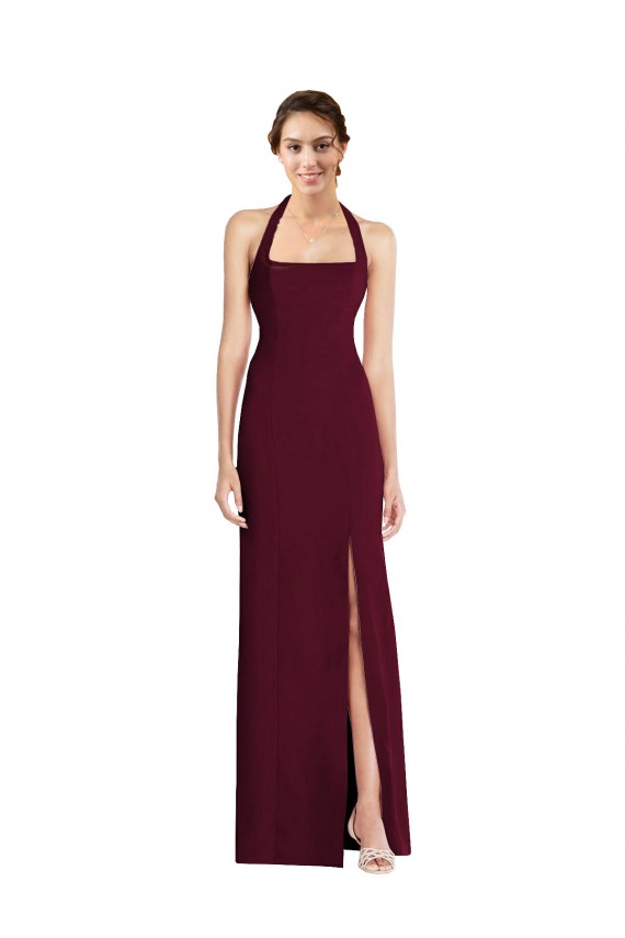 Cheapest Tie Halter Open Back Trumpet Prom Dress UK