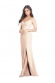 Cheapest Seamed Bodice Crepe Trumpet Prom Dress with Front Slit UK