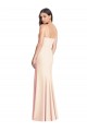 Cheapest Seamed Bodice Crepe Trumpet Prom Dress with Front Slit UK