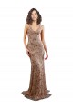 Cheapest Floral Patterned Backless V-Neckline Sequin Prom Dress UK