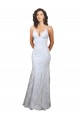 Cheapest V-Neckline Backless Floral Patterned Sequin Formal Prom Dress UK