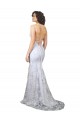 Cheapest V-Neckline Backless Floral Patterned Sequin Formal Prom Dress UK