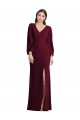 Cheapest Long Puff Sleeve V-Neck Trumpet Maxi Prom Dress UK
