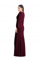 Cheapest Long Puff Sleeve V-Neck Trumpet Maxi Prom Dress UK