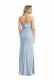 Cheapest Strapless Overlay Bodice Crepe Maxi Prom Dress with Front Slit UK