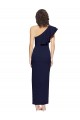 Cheapest Ruched Floor Length Long Crepe Prom Dress with Shoulder Ruffles UK