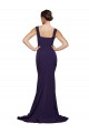Cheapest Square Neck Long Sweep Train Crepe Prom Dress with Thick Straps UK