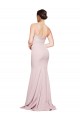 Cheapest Straight Neck Long Strapless Crepe Prom Dress with Soft Tulle Overlay and Small Train UK