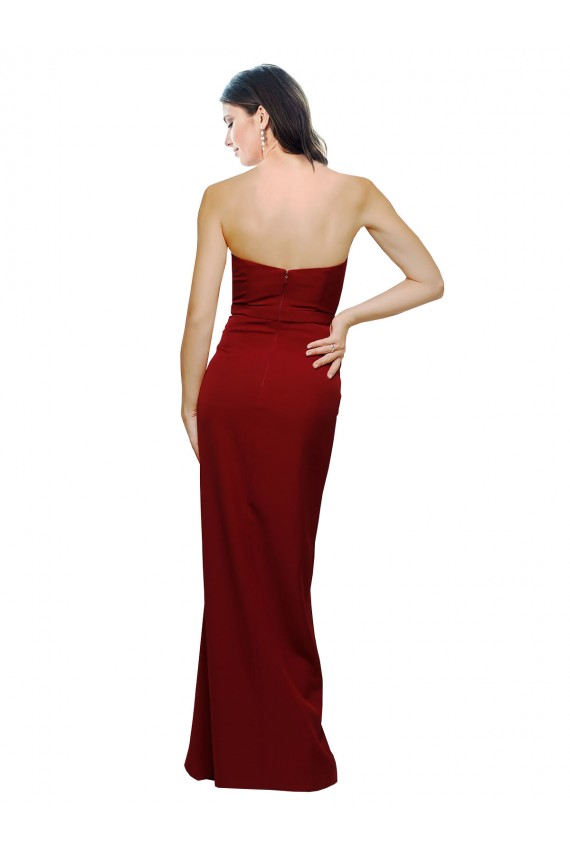 Cheapest Straight Pencil Skirt Long Sweetheart Crepe Prom Dress with High Side Split UK