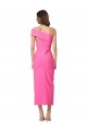 Cheapest One Shoulder Neckline Short Midi Length Crepe Cocktail Prom Dress / Homecoming Dress UK