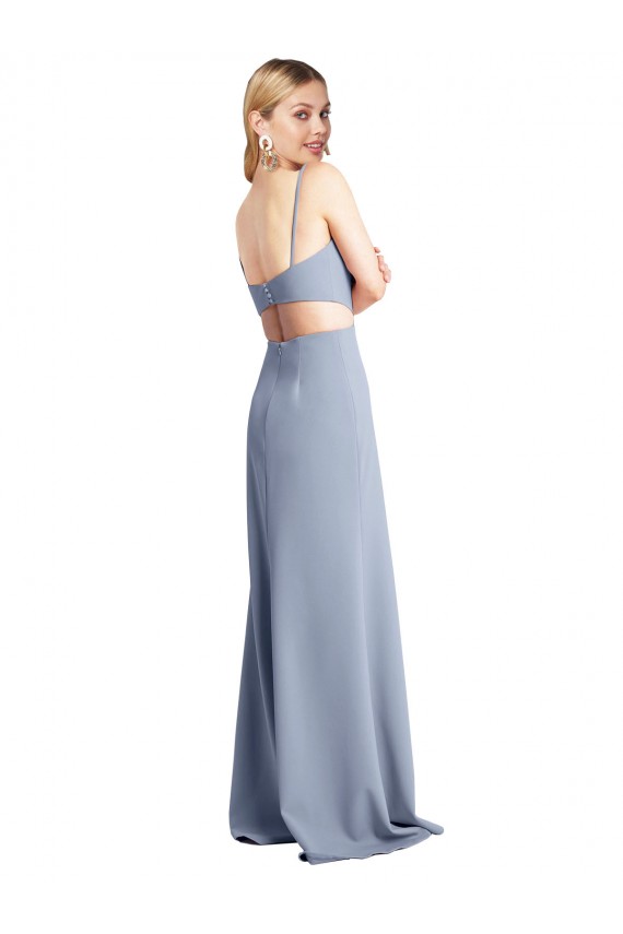 Cheapest Feminine Scoop Neckline Long Crepe Slip Prom Dress  UK