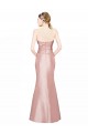 Cheapest Long Strapless Stretch Satin Prom Dress with Pleats and Low Back UK