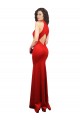 Cheapest Halter Neck keyhole Front Back Long Stretch Satin Prom Dress UK