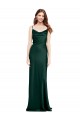 Cheapest Fitted Cowl Neck Long Stretch Satin Slip Prom Dress with V-Back UK