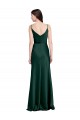 Cheapest Fitted Cowl Neck Long Stretch Satin Slip Prom Dress with V-Back UK