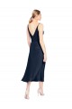 Cheapest V-Neck Midi Length Short Stretch Satin Cocktail Prom Dress / Homecoming Dress V-Back UK