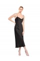 Cheapest Cowl Neck Midi Length Short Stretch Satin Slip Cocktail Prom Dress / Homecoming Dress UK