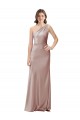 Cheapest One Shoulder Black-Tie Floor Length Long Stretch Satin Prom Dress UK