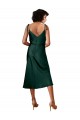 Cheapest Spaghetti Straps Tie Shoulders Cowl Neck Short Midi Length Stretch Satin Cocktail Prom Dress / Homecoming Dress UK