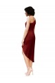 Cheapest One Shoulder Midi Length Short Stretch Satin Wrap Style Cocktail Prom Dress / Homecoming Dress UK