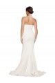 Cheapest Strapless Cowl Neck Sweep Train Stretch Satin Prom Dress UK