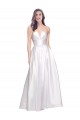 Cheapest Full Length Strapless V-Cutout Stretch Satin Prom Dress UK