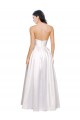 Cheapest Full Length Strapless V-Cutout Stretch Satin Prom Dress UK