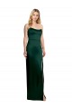 Cheapest Scooped Strapless Neckline Stretech Satin Prom Dress with Side Slit UK