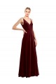 Cheapest Faux Wrap V-Neck Sleek Long Velvet Prom Dress UK