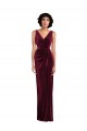 Cheapest Draped Skirt Faux Wrap Velvet Maxi Prom Dress UK