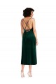 Cheapest Midi Length Cowl Neck Velvet Short Slip Cocktail Prom Dress / Homecoming Dress UK