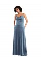 Cheapest Sleek Cowl Neck Velvet Maxi Prom Dress with Pockets UK