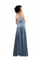 Cheapest Sleek Cowl Neck Velvet Maxi Prom Dress with Pockets UK