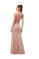 Cheapest One Shoulder Stretch Velvet Prom Dress with Front Slit UK