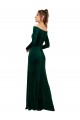 Cheapest Off the Shoulder Long Sleeves Stretch Velvet Prom Dress UK