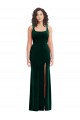 Cheapest Square Neck Long Velvet Maxi Prom Dress UK