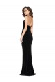 Cheapest Halter Neck Wide Straps Long Velvet Prom Dress with Side Split UK
