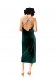 Cheapest Midi Length Sleek Cowl Neckline Short Velvet Cocktail Prom Dress / Homecoming Dress UK