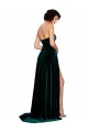 Cheapest Sweetheart Fluid Velvet Prom Dress with High Split UK